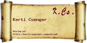 Kerti Csenger névjegykártya